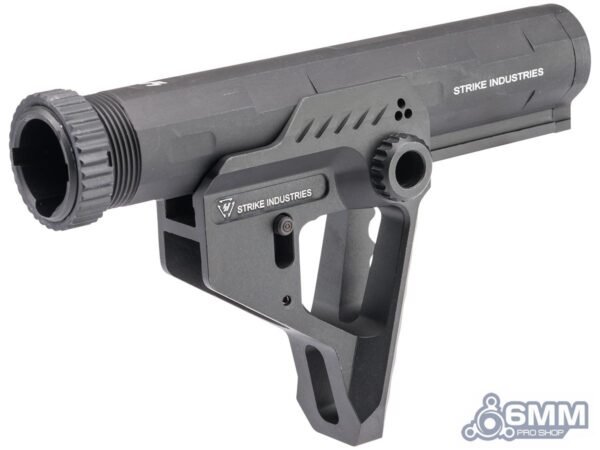 6mmProShop Strike Industries Licensed Pit CNC Stock w/ Advanced Buffer Tube for M4/M16 Series Airsoft Rifles (Color: Black)