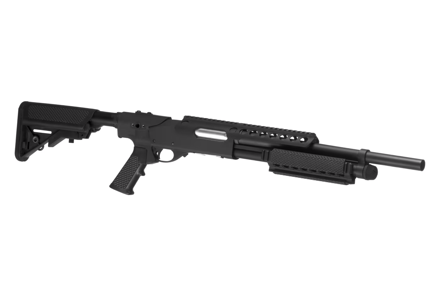 G&P M870 P.T.E. High Power Airsoft Shotgun (Model: Black / Entry RAS w/ Medium Barrel)