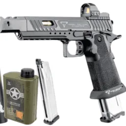 EMG TTI Licensed 2011 Combat Master Alpha Optic Ready Airsoft Training Pistol (Model: Standard - Select Fire / Green Gas / Reload Package)