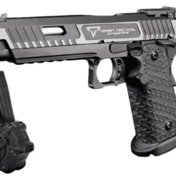EMG TTI Licensed JW3 2011 Combat Master Airsoft Training Pistol (Model: Green Gas / Add Drum Magazine)