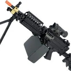 A&K / Cybergun FN Licensed M249 MINIMI SAW Machine Gun w/ Metal Receiver (Model: MK46 / Black)