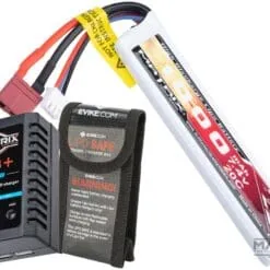 Matrix High Performance 7.4V Airsoft LiPo Battery Starter Pack w/ BMS Smart Charger (Model: Stick Type / 1000mAh / 20C / For Deans / T-Plug Connector)