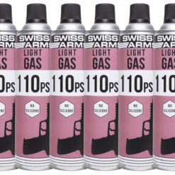 Swiss Arms Green Gas Bottle (Model: Non-Lubricated / 600ml / 110 PSI / Pack of 6)