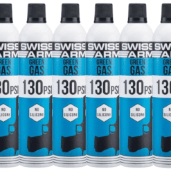 Swiss Arms Green Gas Bottle (Model: Non-Lubricated / 600ml / 130 PSI / Pack of 6)