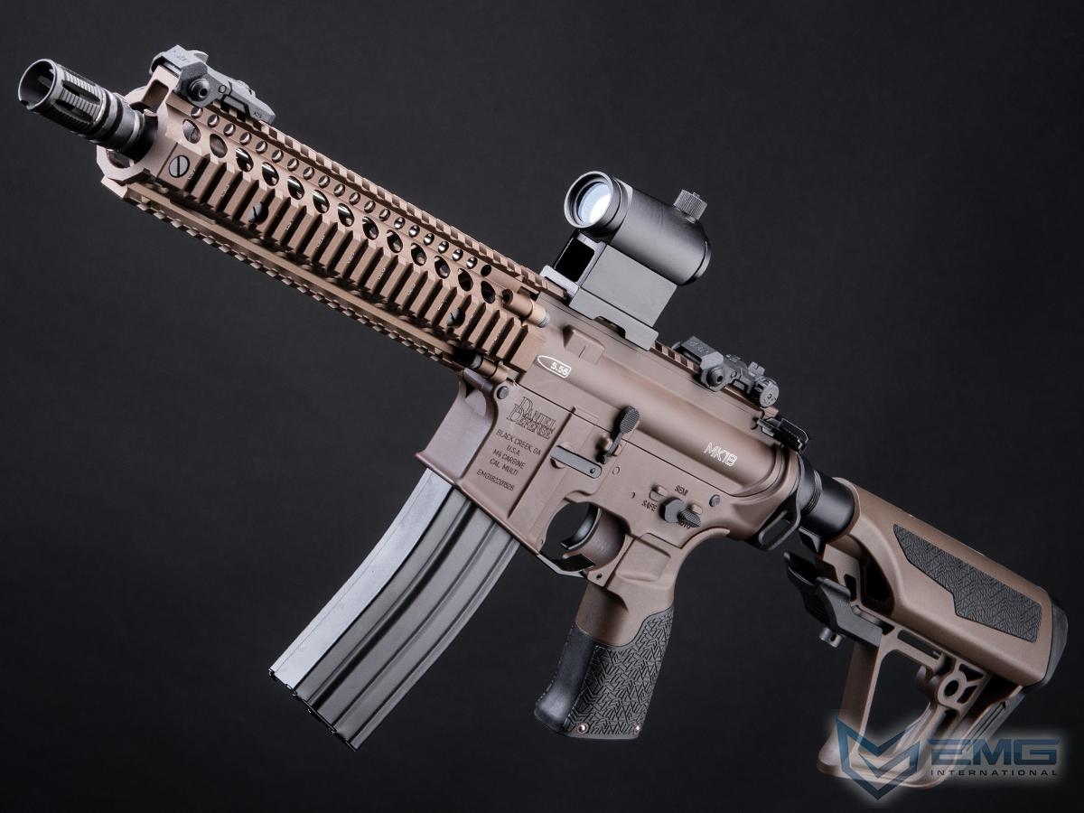 EMG x Daniel Defense DDMK18 Airsoft EBB AEG Rifle - ICS w/ S3 Electronic Trigger (Model: Dark Earth / 400 FPS / Gun Only)