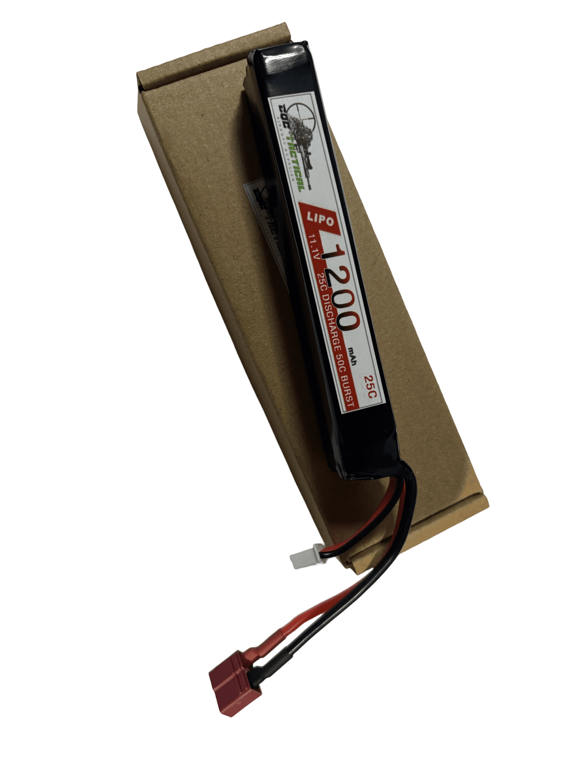 CQC Airsoft 25C 1200mAh 11.1V Battery - Deans - Short Stick
