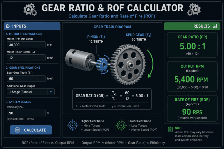 Gear Ratio & ROF Calculator