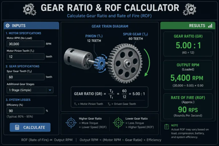 Gear Ratio & ROF Calculator