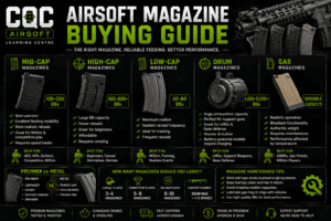 CQC Airsoft Learning Centre: Airsoft Magazine Buying Guide – Mid-Caps, High-Caps, Drum Mags & Gas Magazines Explained
