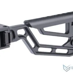 EMG Skeletonized Ambidextrous Folding Stock w/ Adjustable Cheek Riser for Picatinny Rail Mounts (Color: Black)
