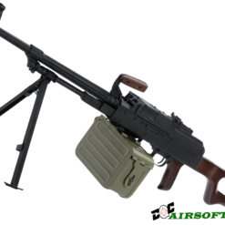 A&K PKM PK Squad Automatic Weapon Airsoft Machine Gun (Furniture: Real Wood)